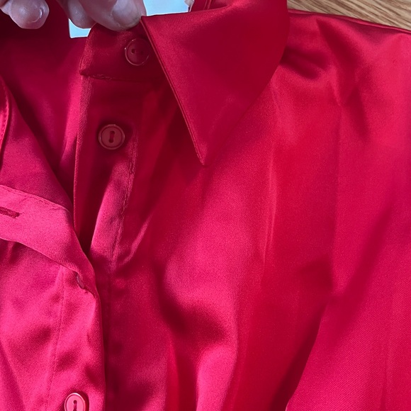 Anthropologie X Exquise Tobie Satin Shirt Dress Size Small NWT - Picture 8 of 13